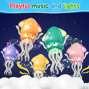 Calamar Musical con Luces Juguete Recargable para Bebé 3en1