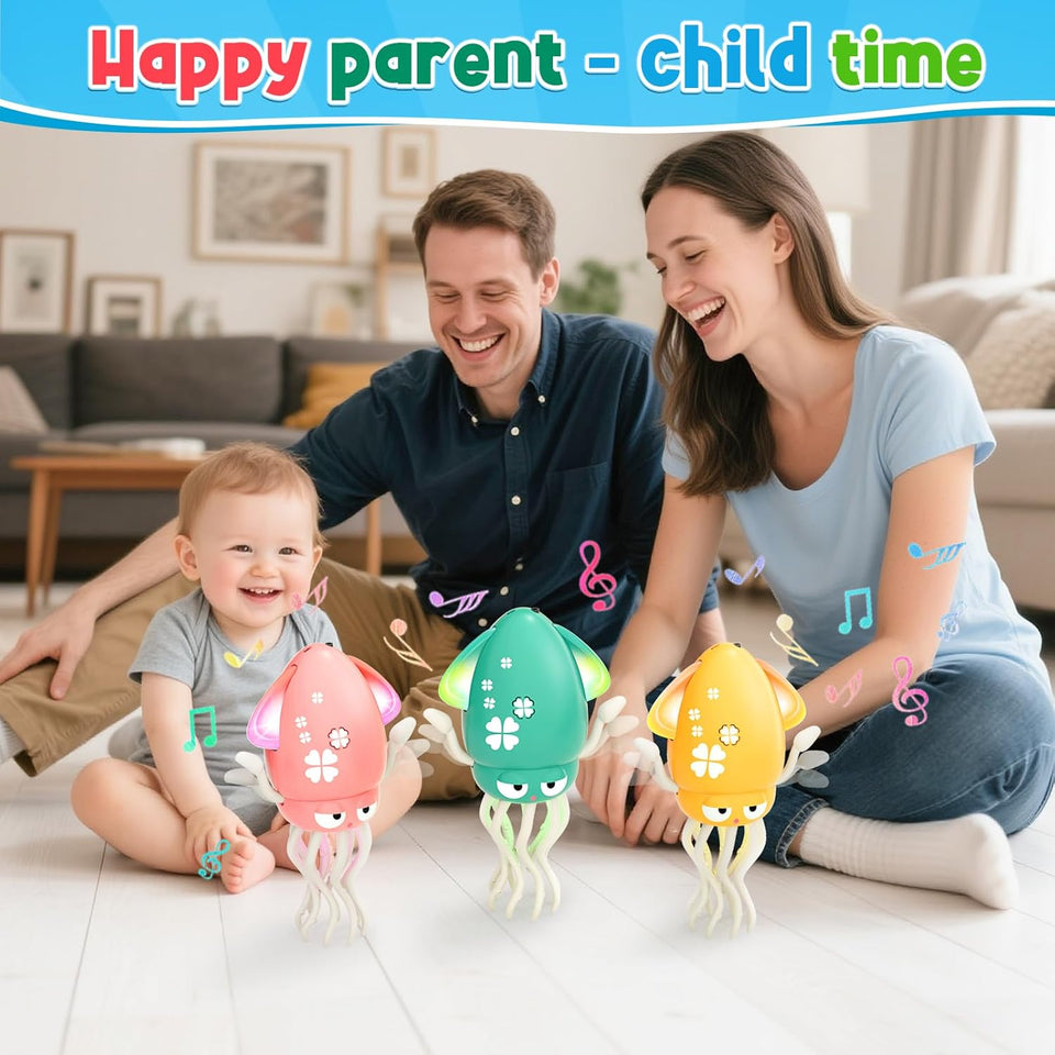 Calamar Musical con Luces Juguete Recargable para Bebé 3en1